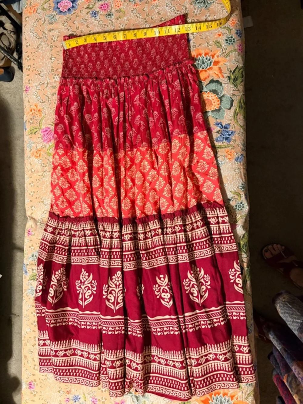 Raga crop top and tiered skirt set size small